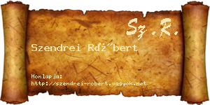 Szendrei Róbert névjegykártya